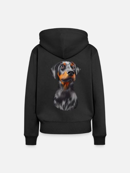 Dobermann Hund - Frauen Premium Bio Hoodie - Schwarz