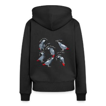 Graupapagei Sprüche - Frauen Premium Bio Hoodie - Schwarz - Hinten - Julia (174cm)