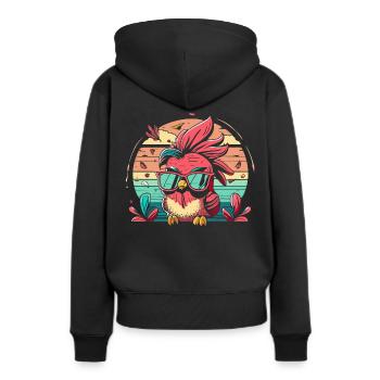Cardinal Vogel Cardinal Rouge - Sweat à capuche Premium bio Femme - noir - Dos - Julia (174cm)