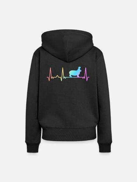 Nilpferd Nilpferde Tier - Frauen Premium Bio Hoodie - Schwarz