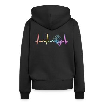 Lacrosse Sport Lacrosse Spieler - Frauen Premium Bio Hoodie - Schwarz - Hinten - Julia (174cm)