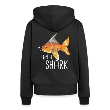 Hai Ozean Tigerhai Tier Fisch - Frauen Premium Bio Hoodie - Schwarz - Hinten - Julia (174cm)