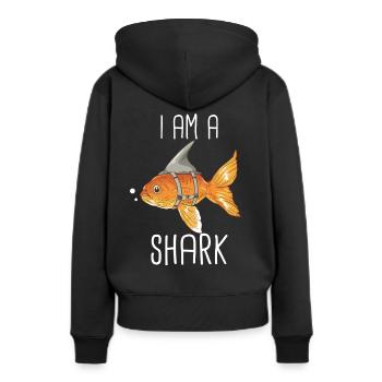 Hai Ozean Tigerhai Tier Fisch - Frauen Premium Bio Hoodie - Schwarz - Hinten - Julia (174cm)