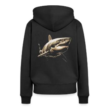 Hai Ozean Tigerhai Tier Fisch - Frauen Premium Bio Hoodie - Schwarz - Hinten - Julia (174cm)