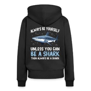 Hai Ozean Tigerhai Tier Fisch - Frauen Premium Bio Hoodie - Schwarz - Hinten - Julia (174cm)