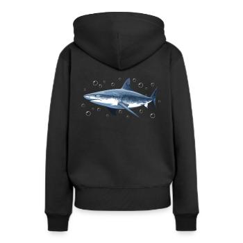 Hai Ozean Tigerhai Tier Fisch - Frauen Premium Bio Hoodie - Schwarz - Hinten - Julia (174cm)
