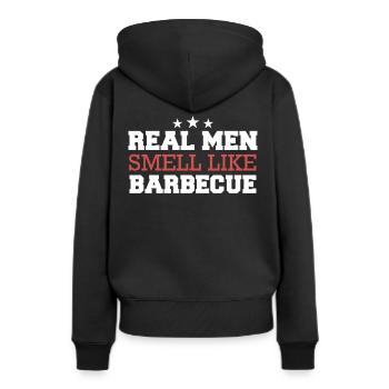 Grill Grillen Griller BBQ Barbecue - Frauen Premium Bio Hoodie - Schwarz - Hinten - Julia (174cm)