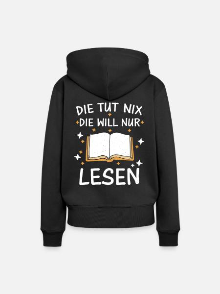 Buch Lesen Bücher Buch Nerd Bücherwurm - Frauen Premium Bio Hoodie - Schwarz