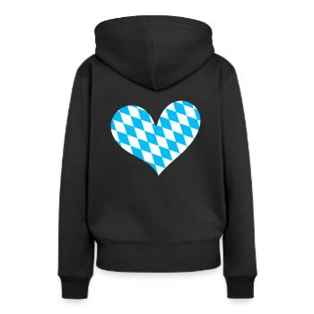 Freistaat Bayern Bayrisch - Frauen Premium Bio Hoodie - Schwarz - Hinten - Julia (174cm)