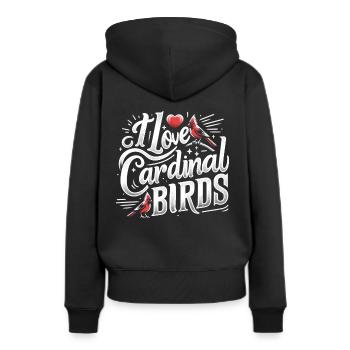 Cardinal Rouge Cardinal Oiseau Rouge Cardinal - Sweat à capuche Premium bio Femme - noir - Dos - Julia (174cm)