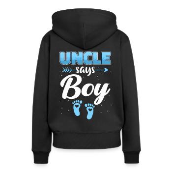 Oncle Fmilie Grand-oncle Oncle - Sweat à capuche Premium bio Femme - noir - Dos - Julia (174cm)