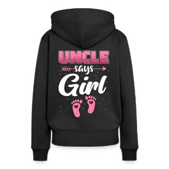 Oncle Fmilie Grand-oncle Oncle - Sweat à capuche Premium bio Femme - noir - Dos - Julia (174cm)