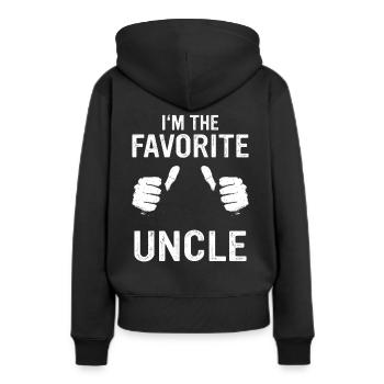 Oncle Fmilie Grand-oncle Oncle - Sweat à capuche Premium bio Femme - noir - Dos - Julia (174cm)