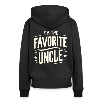 Oncle Fmilie Grand-oncle Oncle - Sweat à capuche Premium bio Femme - noir - Dos - Julia (174cm)