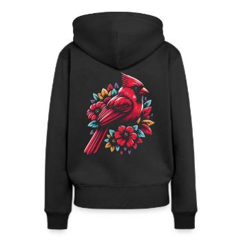 Cardinal Rouge Cardinal Oiseau Rouge Cardinal - Sweat à capuche Premium bio Femme - noir - Dos - Julia (174cm)