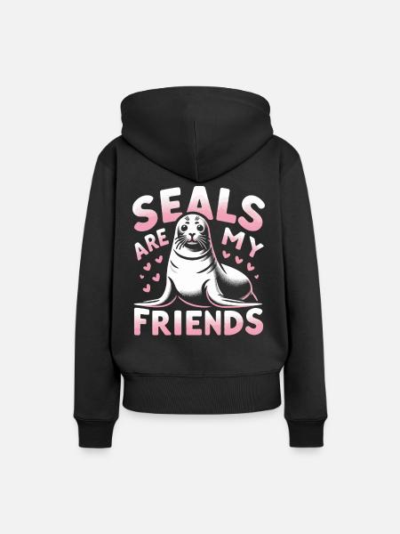 Robbe Robben Tier Seelöwe - Frauen Premium Bio Hoodie - Schwarz
