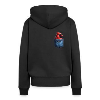 Cardinal Rouge Cardinal Oiseau Rouge Cardinal - Sweat à capuche Premium bio Femme - noir - Dos - Julia (174cm)
