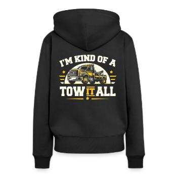 Abschleppwagen Truck Abschlepper - Frauen Premium Bio Hoodie - Schwarz - Hinten - Julia (174cm)