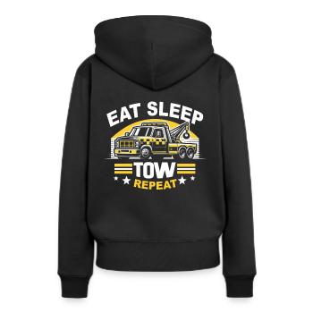 Abschleppwagen Truck Abschlepper - Frauen Premium Bio Hoodie - Schwarz - Hinten - Julia (174cm)