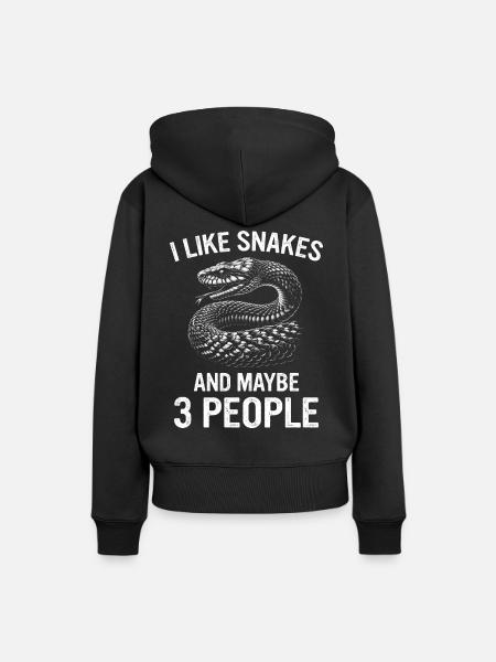 Schlange Schlangen Tier - Frauen Premium Bio Hoodie - Schwarz
