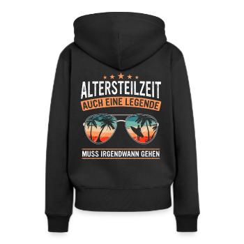 Retraite partielle ATZ - Sweat à capuche Premium bio Femme - noir - Dos - Julia (174cm)