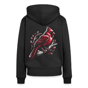 Cardinal Rouge Cardinal Oiseau Rouge Cardinal - Sweat à capuche Premium bio Femme - noir - Dos - Julia (174cm)