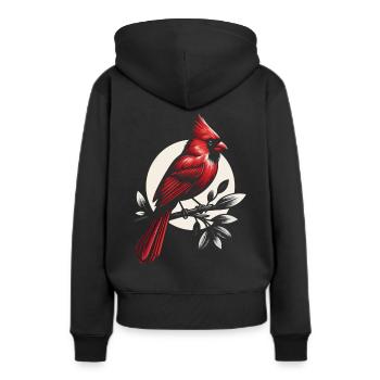 Cardinal Rouge Cardinal Oiseau Rouge Cardinal - Sweat à capuche Premium bio Femme - noir - Dos - Julia (174cm)