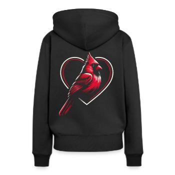 Cardinal Rouge Cardinal Oiseau Rouge Cardinal - Sweat à capuche Premium bio Femme - noir - Dos - Julia (174cm)