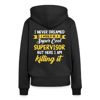 Profession de superviseur - Sweat à capuche Premium bio Femme - noir - Dos - Julia (174cm)