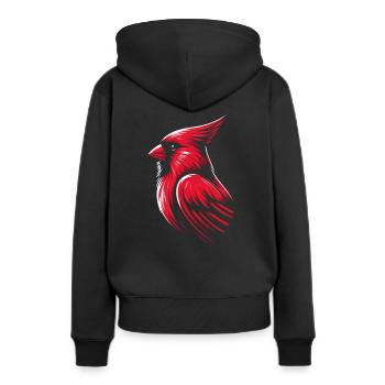 Cardinal Rouge Cardinal Oiseau Rouge Cardinal - Sweat à capuche Premium bio Femme - noir - Dos - Julia (174cm)