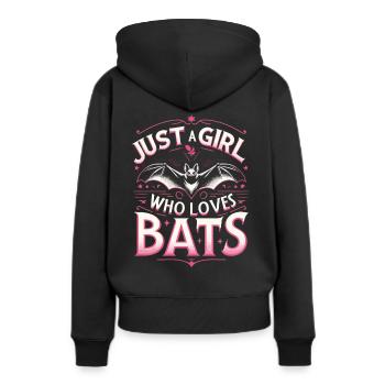Fledermaus Nachtaktiv Vogel - Frauen Premium Bio Hoodie - Schwarz - Hinten - Julia (174cm)