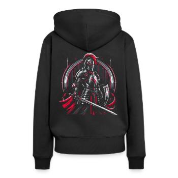 Deus Vult Kreuzritter Tempelritter Mittelalter - Frauen Premium Bio Hoodie - Schwarz - Hinten - Julia (174cm)