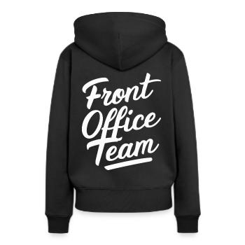 Secrétaire de l’école de réception - Sweat à capuche Premium bio Femme - noir - Dos - Julia (174cm)