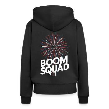 Pyrotechnie Feux d’artifice Pyrotechnie - Sweat à capuche Premium bio Femme - noir - Dos - Julia (174cm)