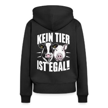 Vegetarier Veganer Tierschutz Tierrecht Veggie - Frauen Premium Bio Hoodie - Schwarz - Hinten - Julia (174cm)