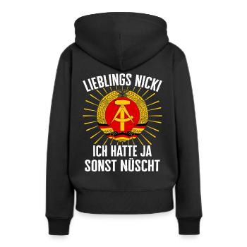 Allemagne de l’Est Est Est RDA Home Bloc de l’Est - Sweat à capuche Premium bio Femme - noir - Dos - Julia (174cm)