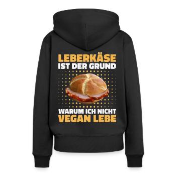 Leberkäs Bayern Leberkas Semmel Fleischkäse - Sweat à capuche Premium bio Femme - noir - Dos - Julia (174cm)
