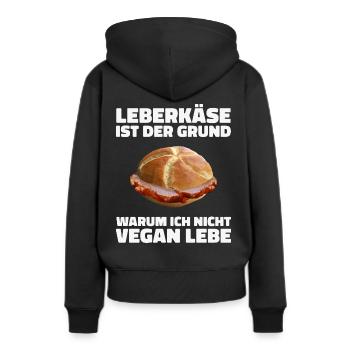 Leberkäs Bayern Leberkas Semmel Fleischkäse - Sweat à capuche Premium bio Femme - noir - Dos - Julia (174cm)