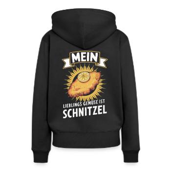 Wiener Schnitzel Plätzli Autriche Alimentation - Sweat à capuche Premium bio Femme - noir - Dos - Julia (174cm)