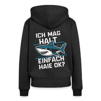 Requin Requin Requins Requin - Sweat à capuche Premium bio Femme - noir - Dos - Julia (174cm)