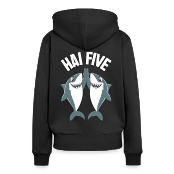 Requin Requin Requins Requin - Sweat à capuche Premium bio Femme - noir - Dos - Julia (174cm)