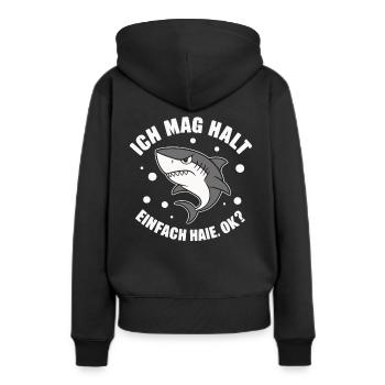 Requin Requin Requins Requin - Sweat à capuche Premium bio Femme - noir - Dos - Julia (174cm)