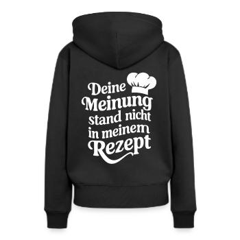 Chef Chef - Sweat à capuche Premium bio Femme - noir - Dos - Julia (174cm)