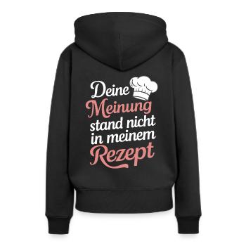 Chef Chef - Sweat à capuche Premium bio Femme - noir - Dos - Julia (174cm)