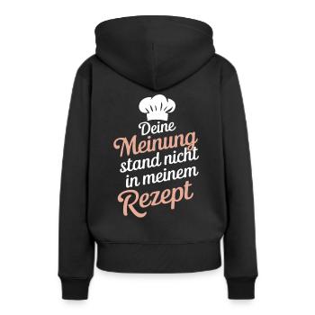 Chef Chef - Sweat à capuche Premium bio Femme - noir - Dos - Julia (174cm)