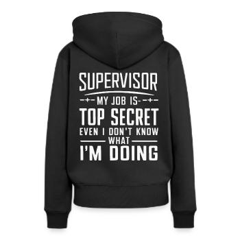 Profession de superviseur - Sweat à capuche Premium bio Femme - noir - Dos - Julia (174cm)
