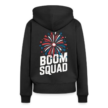 Pyrotechnie Feux d’artifice Pyrotechnie - Sweat à capuche Premium bio Femme - noir - Dos - Julia (174cm)
