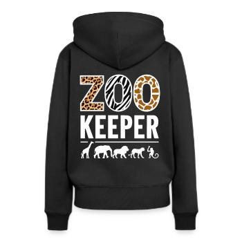 Animaux du zoo Gardien de zoo - Sweat à capuche Premium bio Femme - noir - Dos - Julia (174cm)