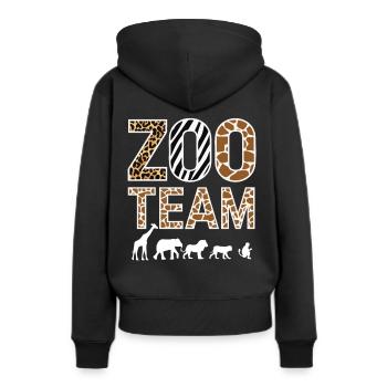 Animaux du zoo Gardien de zoo - Sweat à capuche Premium bio Femme - noir - Dos - Julia (174cm)