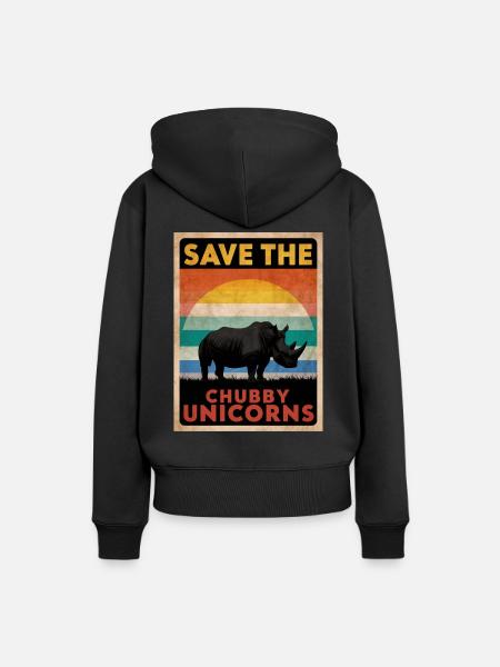 Nashorn Rhinozeros - Frauen Premium Bio Hoodie - Schwarz